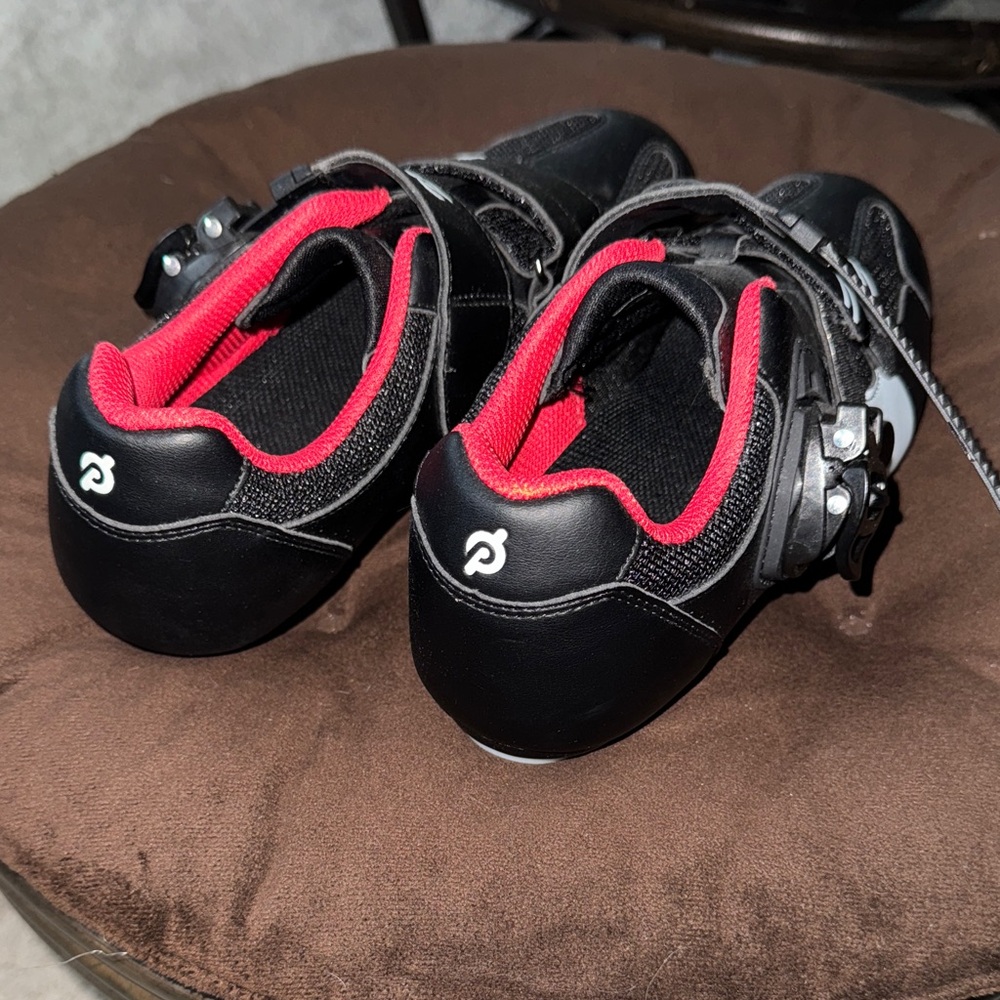 Peloton Black and Red Bike Shoes